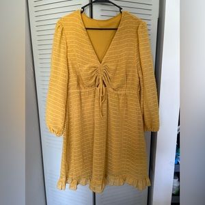 Shein curve dress in 1X in mustard color